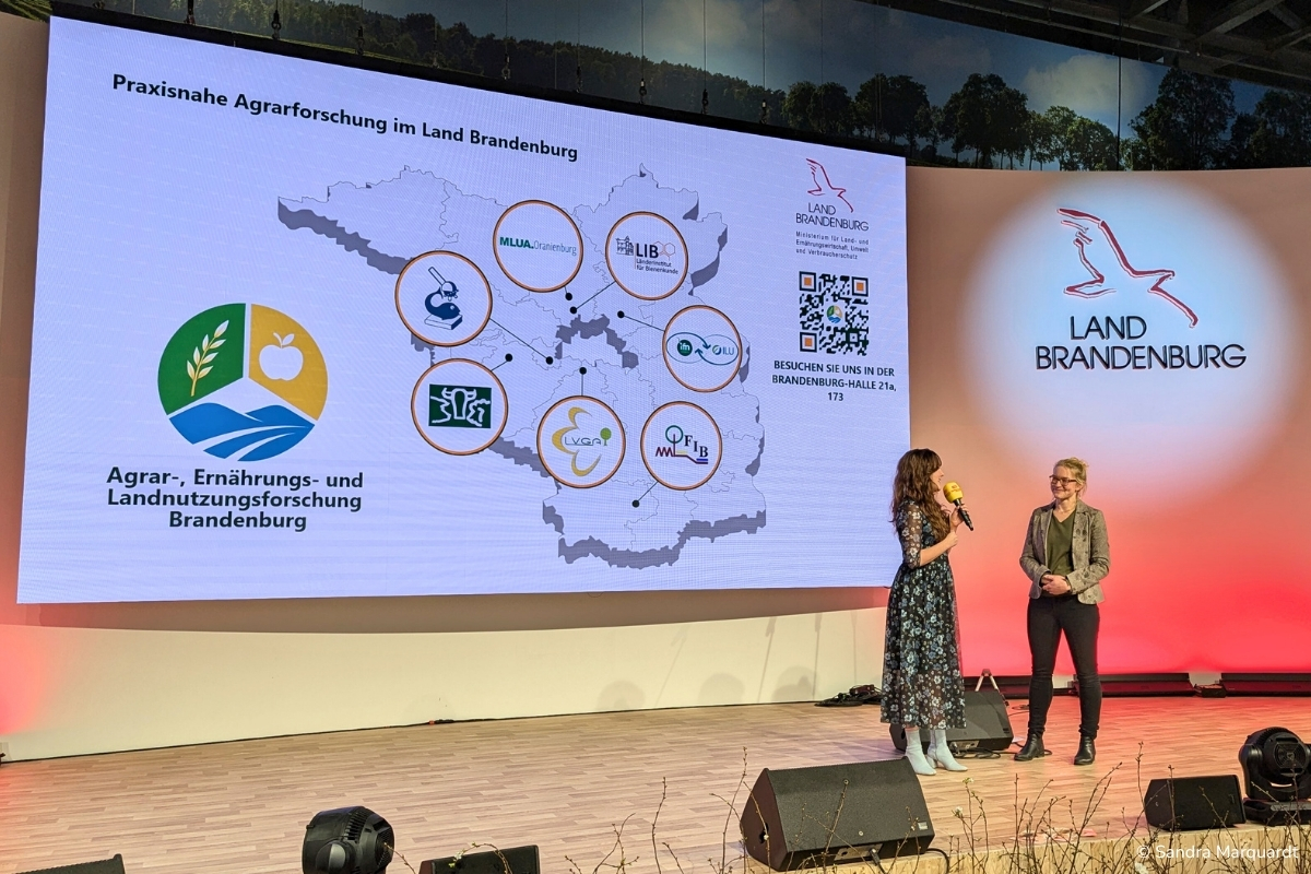 Maxie Grüter auf der Brandenburg Bühne auf der Grünen Woche 2026 in Berlin